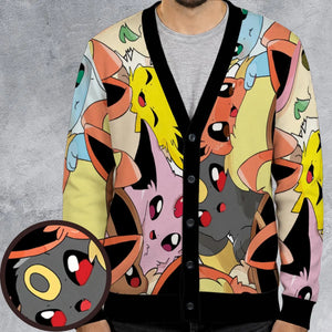 Cute Eevee Evolution Pokemon Cardigan