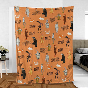 Cuss You Are Fantastic Mr. Fox Fleece Blanket