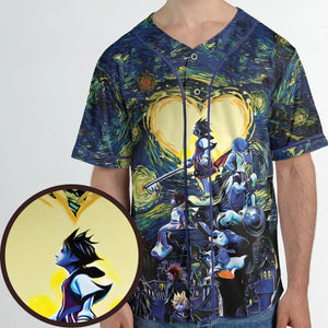 Kingdom Hearts Starry Night Unisex Baseball Jersey