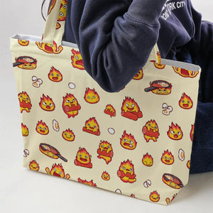 Calcifer Howl’s Moving Castle Large Tote Bag