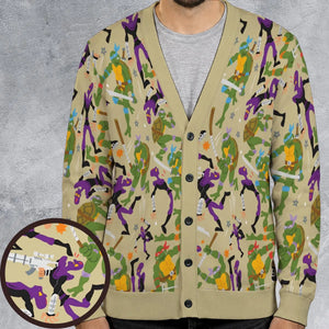 Green and Purple Battle TMNT Cardigan