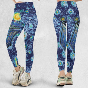 Tardis Starry Night Doctor Who Legging