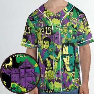 Oh Groovy Frankenstein Universal Horror Unisex Baseball Jersey