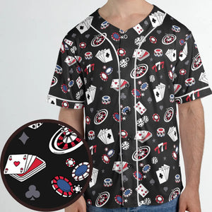 Vintage Poker Texas Hold’em Unisex Baseball Jersey