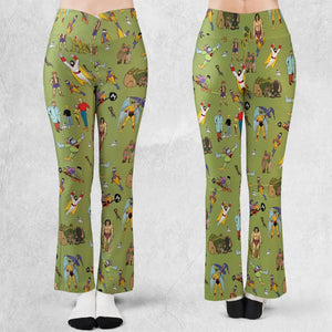 60s Vintage Characters Flare Leggings