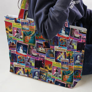 Goosebumps Monster Collage Pattern Large Tote Bag