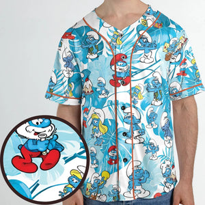 The Smurfs Pattern Unisex Baseball Jersey