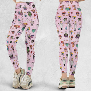 Power Puff Girls Characters Pattern Legging