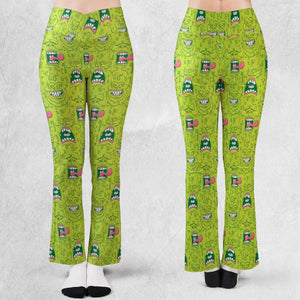 Funny Face Expression Slimer Ghostbusters Flare Leggings
