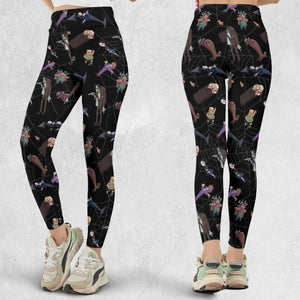 Groovie Addams Family Cartoon Characters Legging