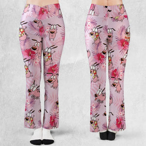 Courage the Cowardly Dog Floral Tropical Flare Leggings