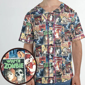 Pioneering '50s Classics Monster Hammer Horror Films Unisex Baseball Jersey