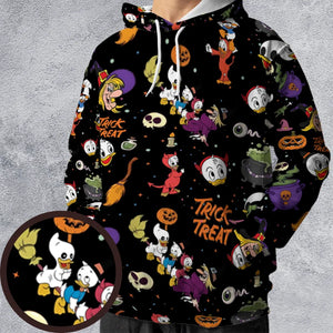 Huey, Dewey and Louie Duck Halloween All-over Print Hoodie