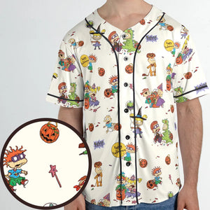 Rugrats Happy Halloween Pattern Unisex Baseball Jersey