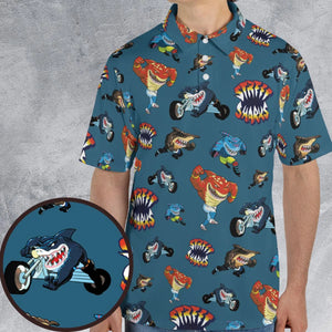 Ripster Slash Street Sharks AOP Men/Women Polo Shirt