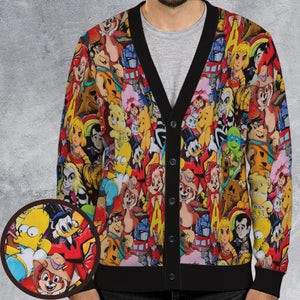 Old Cartoon Characters Cardigan