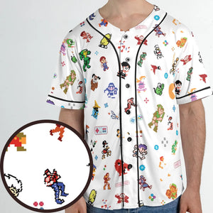 Iconic Video Game Characters Unisex Baseball Jersey