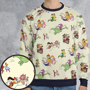 NBC Vintage Cartoon All-over Print Sweatshirt