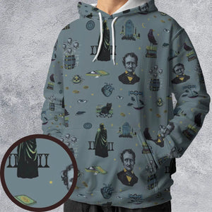 The Dark Themed Edgar Allan Poe All-over Print Hoodie
