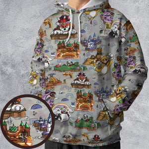 Mushroom World Super Mario Worlds All-over Print Hoodie