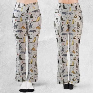 Cat the Gamer Pattern Flare Leggings
