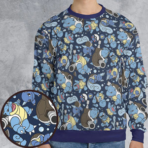 Blastoise Wartortle Squirtle Pokemon Pattern All-over Print Sweatshirt