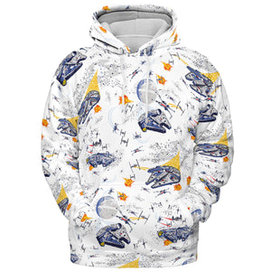 Millennium Falcon Patterns Star Wars All-over Print Hoodie