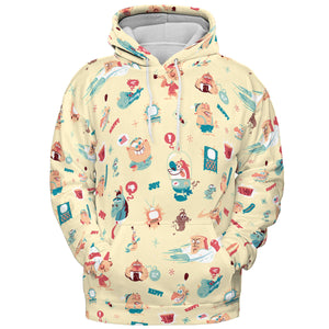 Ren and Stimpy Pattern All-over Print Hoodie