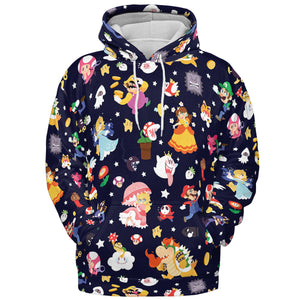 Mushroom Kingdom Super Mario All-over Print Hoodie