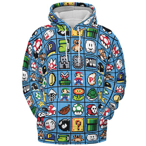 Mario Pixel Super Mario Pattern All-over Print Hoodie
