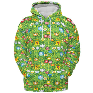 8bit Flower Garden Super Mario Pattern All-over Print Hoodie