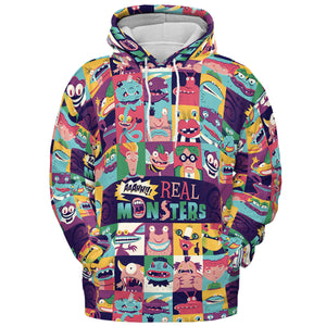 Aaahh!!! Real Monsters Characters Pattern All-over Print Hoodie