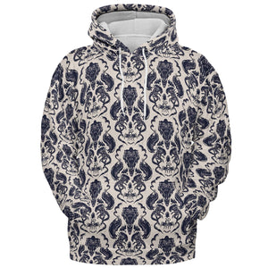 Alien Xenomorph Pattern All-over Print Hoodie