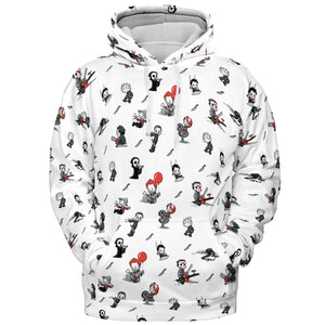 Baby Horror Characters Pattern All-over Print Hoodie
