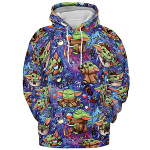 Baby Yoda In the Galaxy All-over Print Hoodie