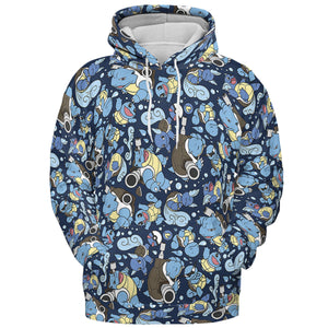 Blastoise Wartortle Squirtle Pokemon Pattern All-over Print Hoodie