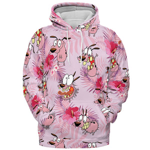 Courage the Cowardly Dog Floral Tropical All-over Print Hoodie