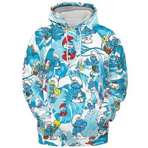 The Smurfs Pattern All-over Print Hoodie