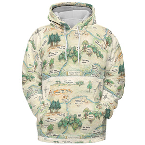 Hundred Acre Wood Map All-over Print Hoodie