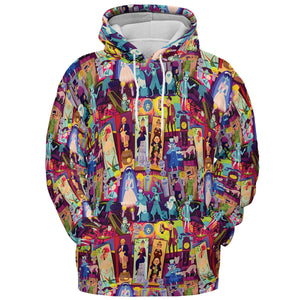 Retro Mansion Collage All-over Print Hoodie