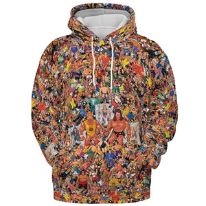 Wrestling Hulk Hogan and Buddies Figures All-over Print Hoodie