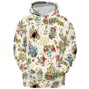 Alice In Wonderland Pattern All-over Print Hoodie