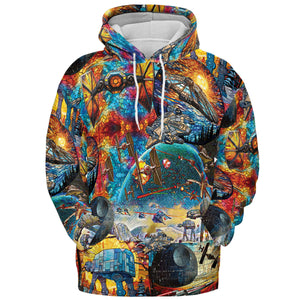 Spaceships Death Star Suncatcher Glass All-over Print Hoodie