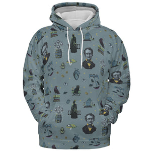 The Dark Themed Edgar Allan Poe All-over Print Hoodie