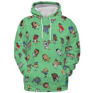Baseball Mascot Pattern All-over Print Hoodie