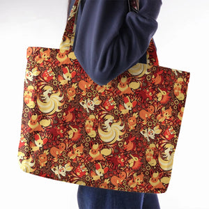 Pokemon Fire Pattern Large Tote Bag
