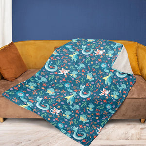 Water Pokemon Pattern Fleece Blanket