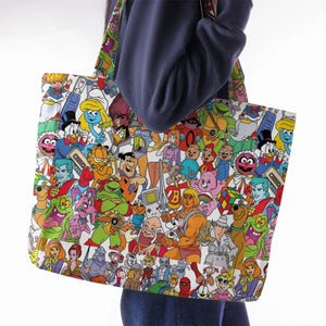 90s Cartoon Legends Large Tote Bag