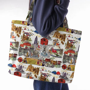 History Of Bedrock Flintstones Large Tote Bag