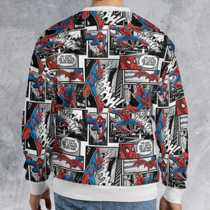 Spider Man Comic Pattern All-over Print Sweatshirt